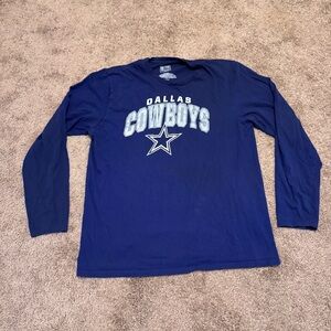 Dallas Cowboys Fanatica Pro Line Shirt Mens Large Blue Long Sleeve NFL Logo